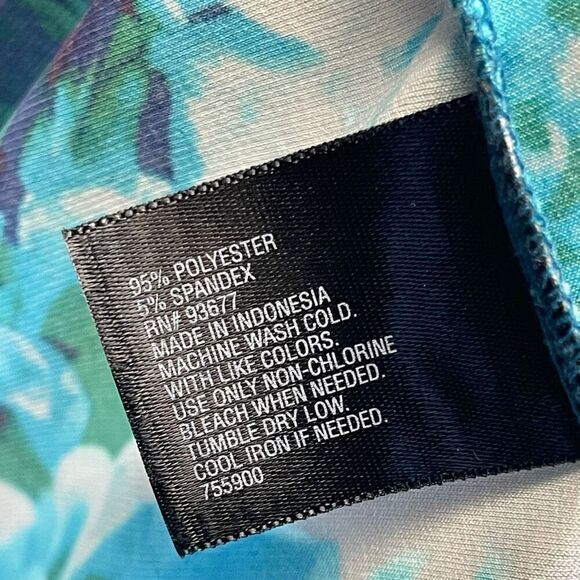 NWT WORTHINGTON Tank Top Women's 1X Blue Green Floral Sleeveless Pleated Keyhole - Picture 7 of 14